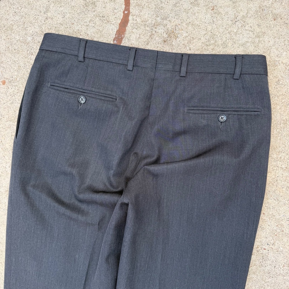 Brooks Brothers Dress Pants Mens 36 Charcoal Grey Pleated Cuffed Wool Trousers - Picture 16 of 16